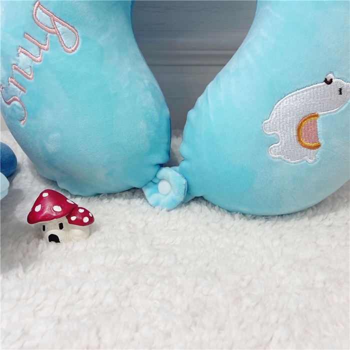 91家纺网 家纺一手货源 找家纺 卡奥2025新款带眼罩卡通U型枕旅行颈椎枕 羊驼32*31*12cm