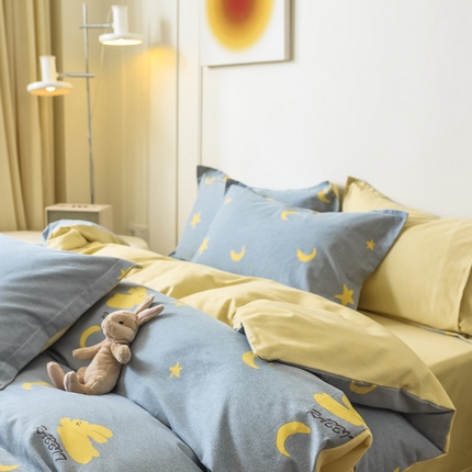 91家纺网 家纺一手货源 找家纺 （总）卡巴伦家纺 2023新款原棉磨毛印花简约四件套系列