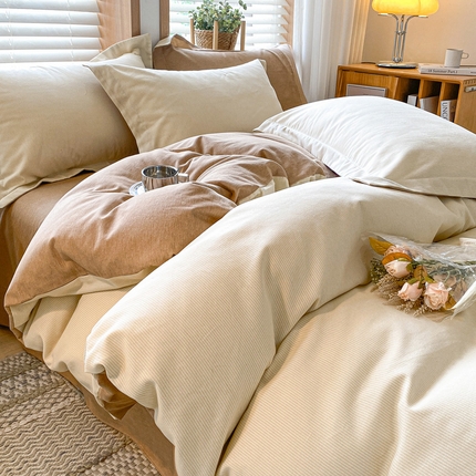 91家纺网 家纺一手货源 找家纺 （总）卡巴伦家纺 2023新款原棉磨毛印花简约四件套系列