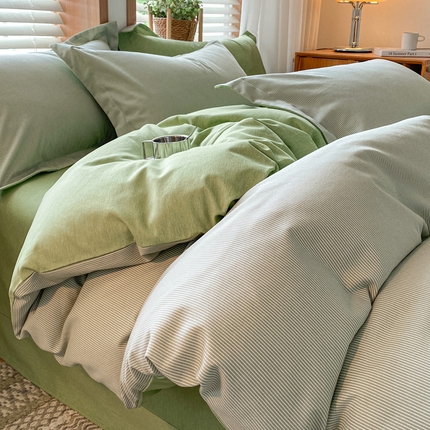 91家纺网 家纺一手货源 找家纺 （总）卡巴伦家纺 2023新款原棉磨毛印花简约四件套系列