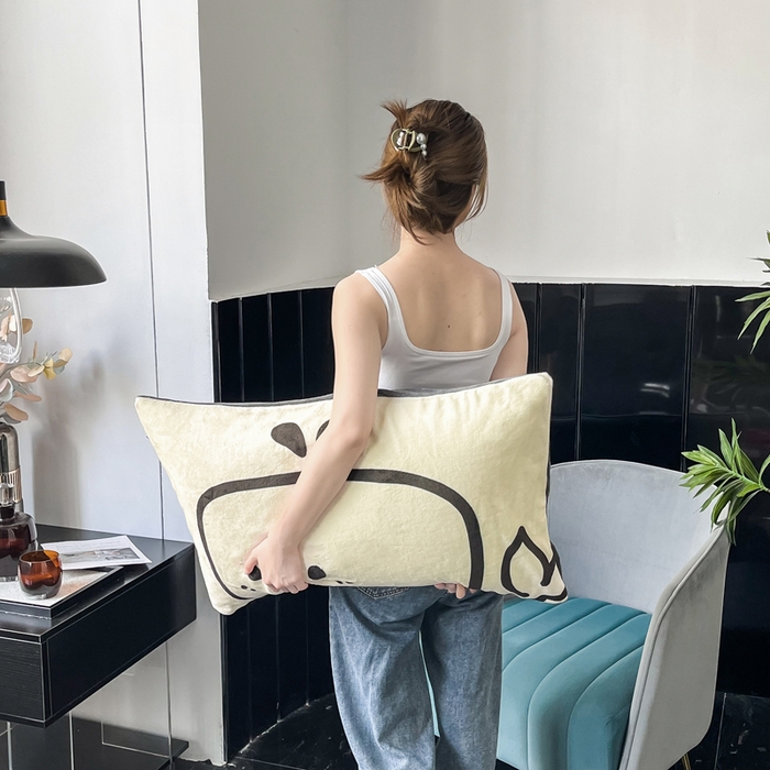 91家纺网 家纺一手货源 找家纺 潮邦创意家居 2025新款ins数码大版印花牛奶绒枕套单人枕 鲸鱼