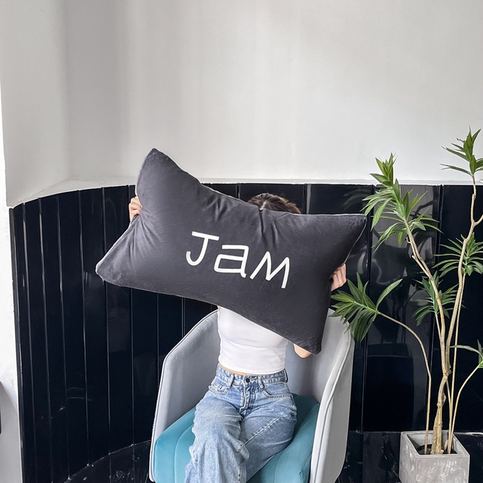 91家纺网 家纺一手货源 找家纺 潮邦创意家居 2025新款ins数码大版印花牛奶绒枕套单人枕 JAM