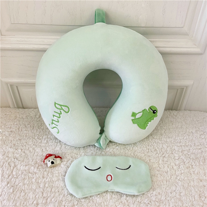 91家纺网 家纺一手货源 找家纺 卡奥2025新款带眼罩卡通U型枕旅行颈椎枕 小恐龙32*31*12cm