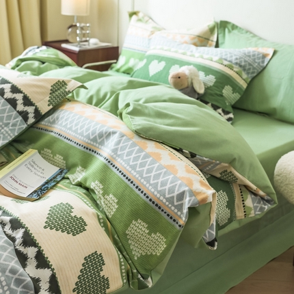 91家纺网 家纺一手货源 找家纺 （总）卡巴伦家纺 2023新款原棉磨毛印花简约四件套系列