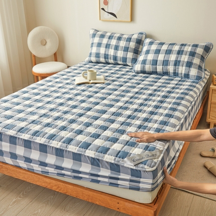 91家纺网 家纺一手货源 找家纺 （总）2023新款直播爆款水洗棉夹棉床笠三件套