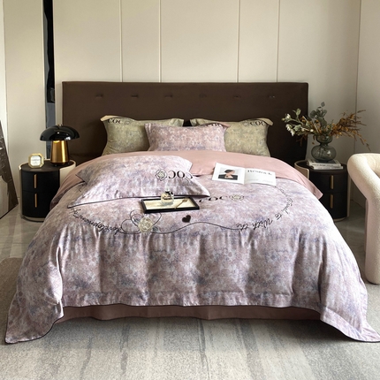 91家纺网 家纺一手货源 找家纺 （总）奥汀洛 2024新款阳绒加厚磨毛刺绣四件套-丽莎