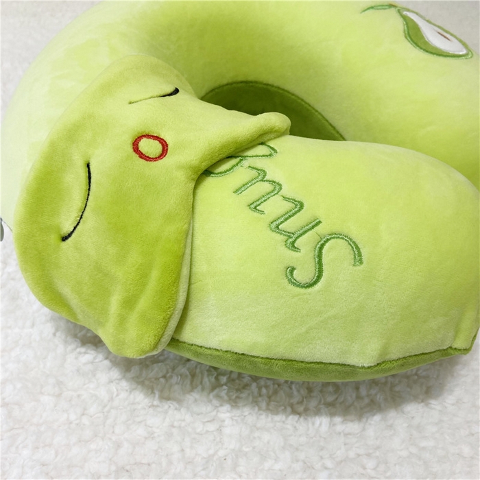 91家纺网 家纺一手货源 找家纺 卡奥2025新款带眼罩卡通U型枕旅行颈椎枕 牛油果32*31*12cm