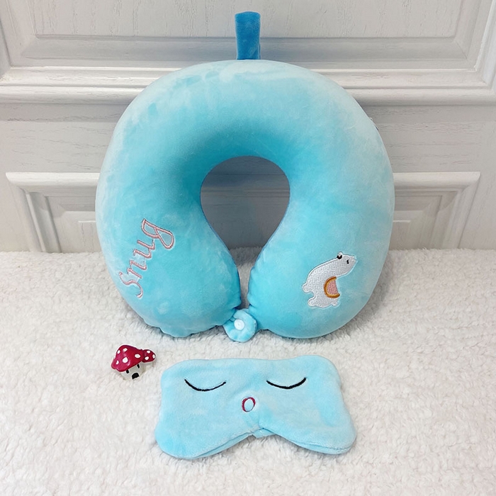 91家纺网 家纺一手货源 找家纺 卡奥2025新款带眼罩卡通U型枕旅行颈椎枕 羊驼32*31*12cm