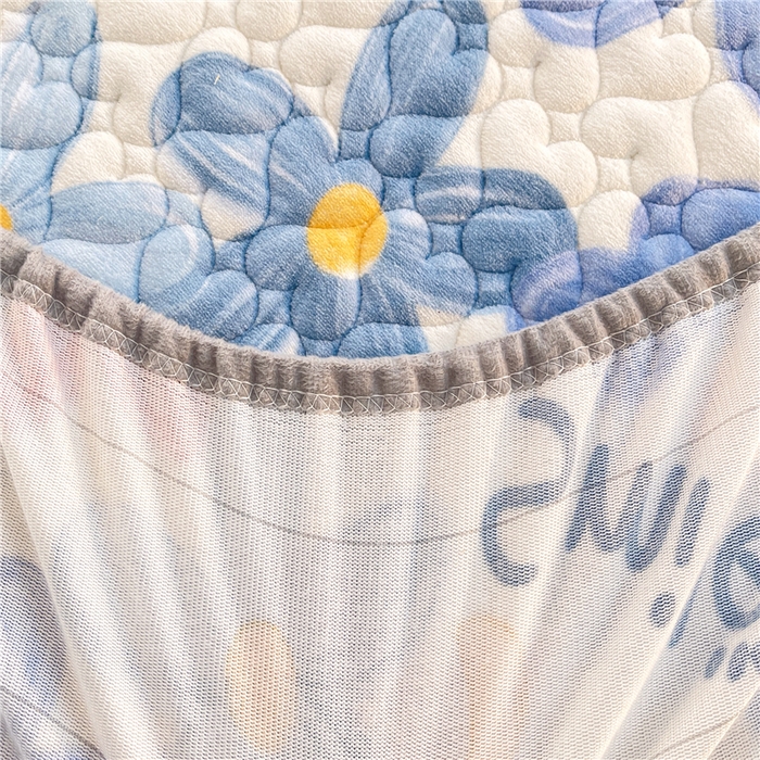 91家纺网 家纺一手货源 找家纺 喜居 2023新款印花牛奶绒床笠花边款牛奶绒床笠大豆夹棉床笠 缤纷花