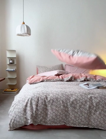 91家纺网 家纺一手货源 找家纺 时年2023新款全棉磨毛印花系列套件-花卉风格 言依