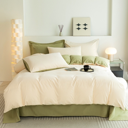 寐居家纺 2023新款全棉磨毛纯色四套件 豆蔻年华