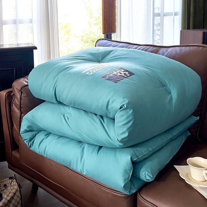 91家纺网 家纺一手货源 找家纺 米菲 2023新款 柔棉大豆被冬被被子被芯春秋被 孔雀绿