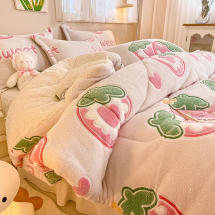 91家纺网 家纺一手货源 找家纺 （总）花伞 2023新款加厚雪花绒羊羔绒秋冬被保暖被芯