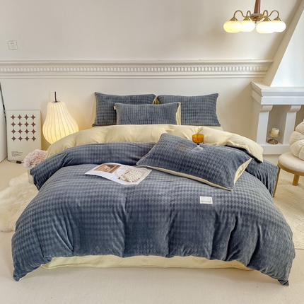 91家纺网 家纺一手货源 找家纺 （总）乐视  2024新款5D雕花牛奶绒四件套