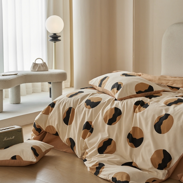 91家纺网 家纺一手货源 找家纺 时年2023新款全棉磨毛印花系列套件-简约风格 丹可