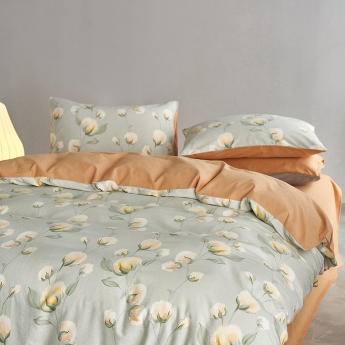 91家纺网 家纺一手货源 找家纺 时年2023新款全棉磨毛印花系列套件-花卉风格 碧秋