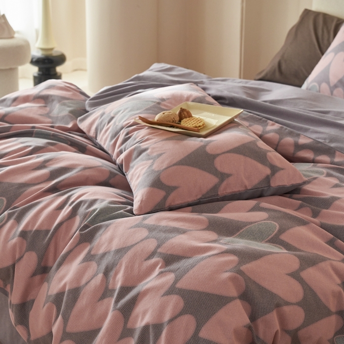 91家纺网 家纺一手货源 找家纺 时年2023新款全棉磨毛印花系列套件-简约风格 欣恬