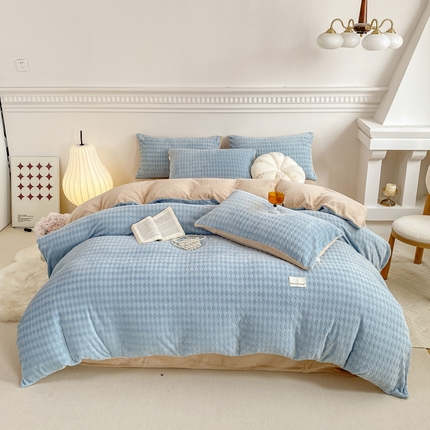 91家纺网 家纺一手货源 找家纺 （总）乐视  2024新款5D雕花牛奶绒四件套