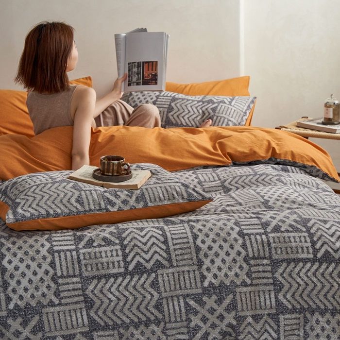 91家纺网 家纺一手货源 找家纺 时年2023新款全棉磨毛印花系列套件-简约风格 雅茗