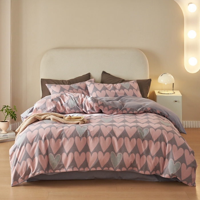 91家纺网 家纺一手货源 找家纺 时年2023新款全棉磨毛印花系列套件-简约风格 欣恬