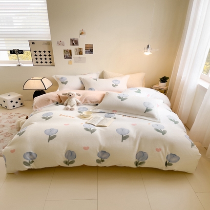 91家纺网 家纺一手货源 找家纺 （总）宅部落 2023新款高克重牛奶绒四件套