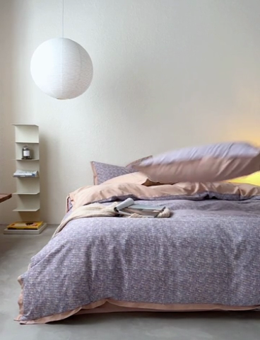 91家纺网 家纺一手货源 找家纺 时年家纺 2023 全棉磨毛飞边工艺款 婉约-紫