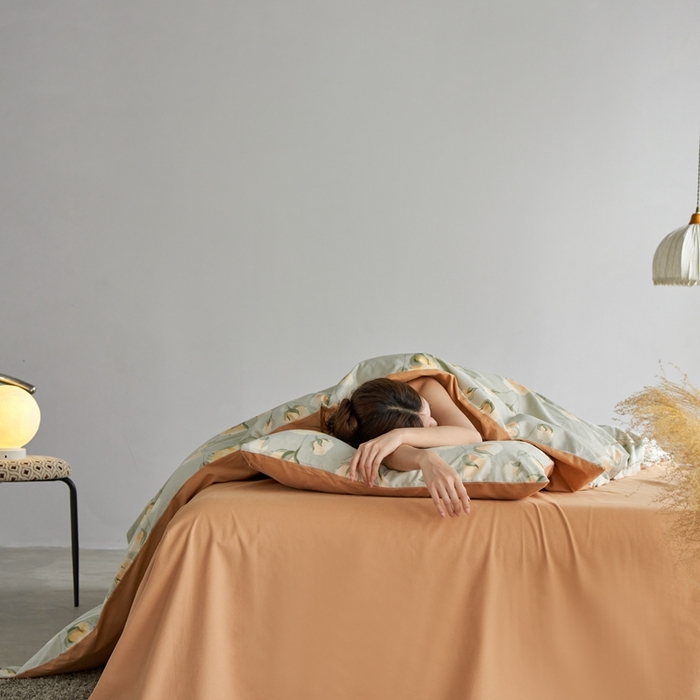 91家纺网 家纺一手货源 找家纺 时年2023新款全棉磨毛印花系列套件-花卉风格 碧秋