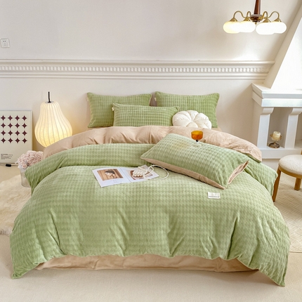 91家纺网 家纺一手货源 找家纺 （总）乐视  2024新款5D雕花牛奶绒四件套