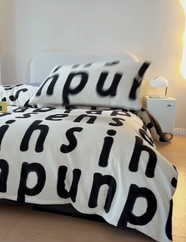 91家纺网 家纺一手货源 找家纺 时年2023新款全棉磨毛印花系列套件-简约风格 心动