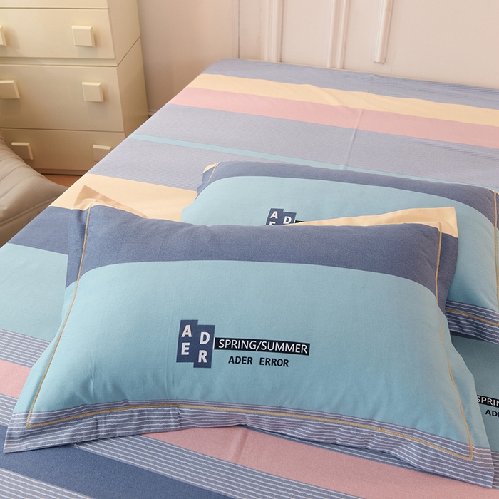 91家纺网 家纺一手货源 找家纺 简如  	2025新款全棉磨毛印花四件套 潮青春