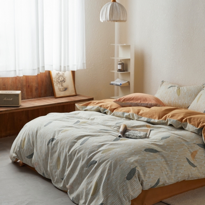 91家纺网 家纺一手货源 找家纺 时年2023新款全棉磨毛印花系列套件-花卉风格 秋凉