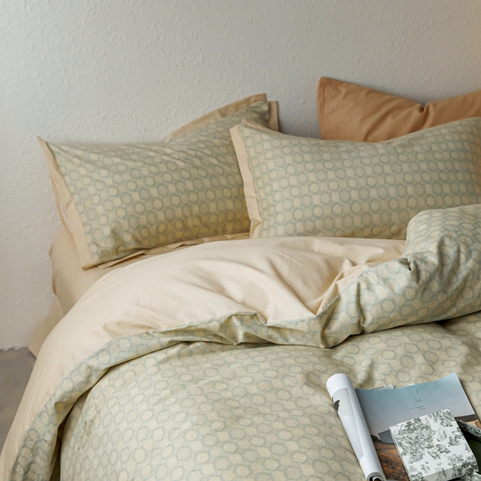 91家纺网 家纺一手货源 找家纺 时年家纺 2023 全棉磨毛飞边工艺款 研悦-绿