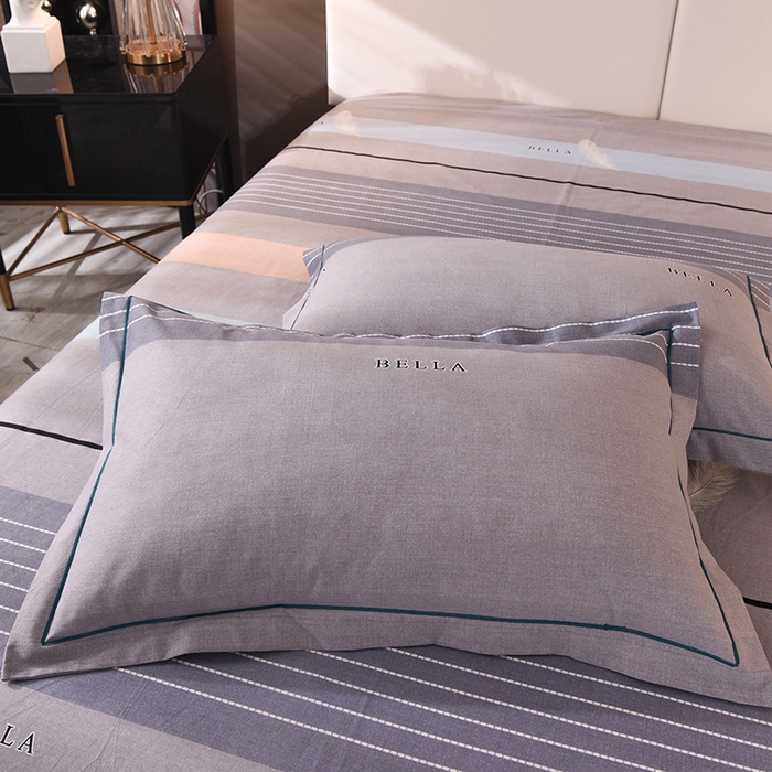 91家纺网 家纺一手货源 找家纺 简如   2025新款全棉磨毛印花四件套 都市时尚-灰