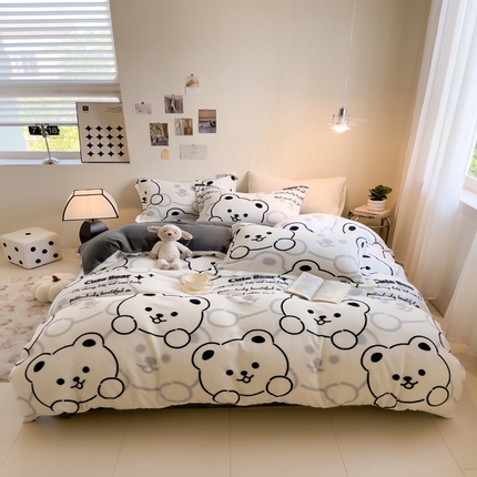 91家纺网 家纺一手货源 找家纺 （总）宅部落 2023新款高克重牛奶绒四件套