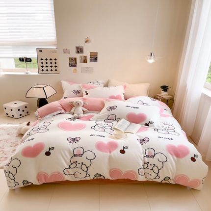 91家纺网 家纺一手货源 找家纺 （总）宅部落 2023新款高克重牛奶绒四件套