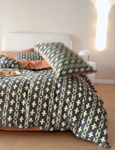 91家纺网 家纺一手货源 找家纺 时年2023新款全棉磨毛印花系列套件-简约风格 恩锦