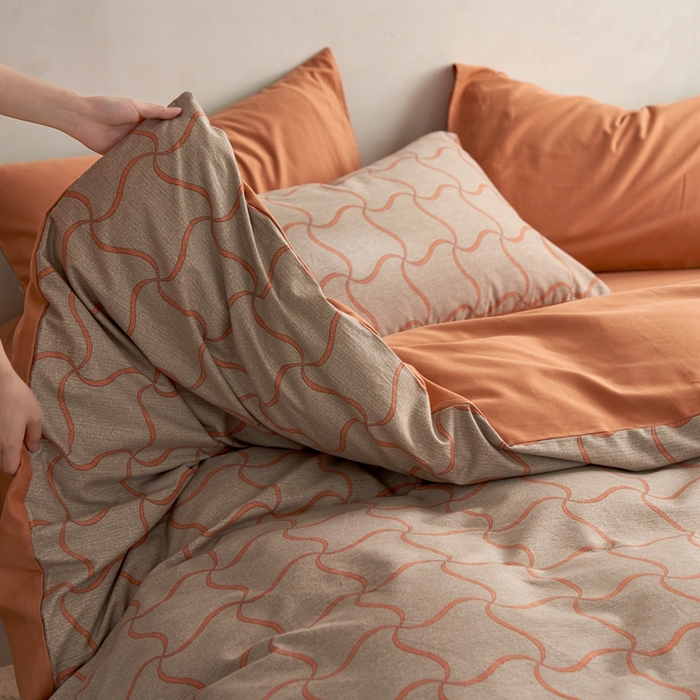 91家纺网 家纺一手货源 找家纺 时年2023新款全棉磨毛印花系列套件-简约风格 音俏