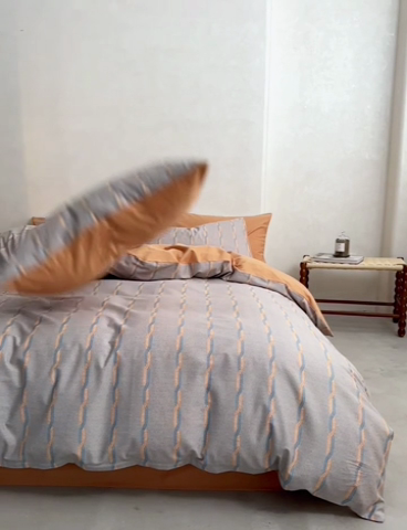 91家纺网 家纺一手货源 找家纺 时年2023新款全棉磨毛印花系列套件-简约风格 予希