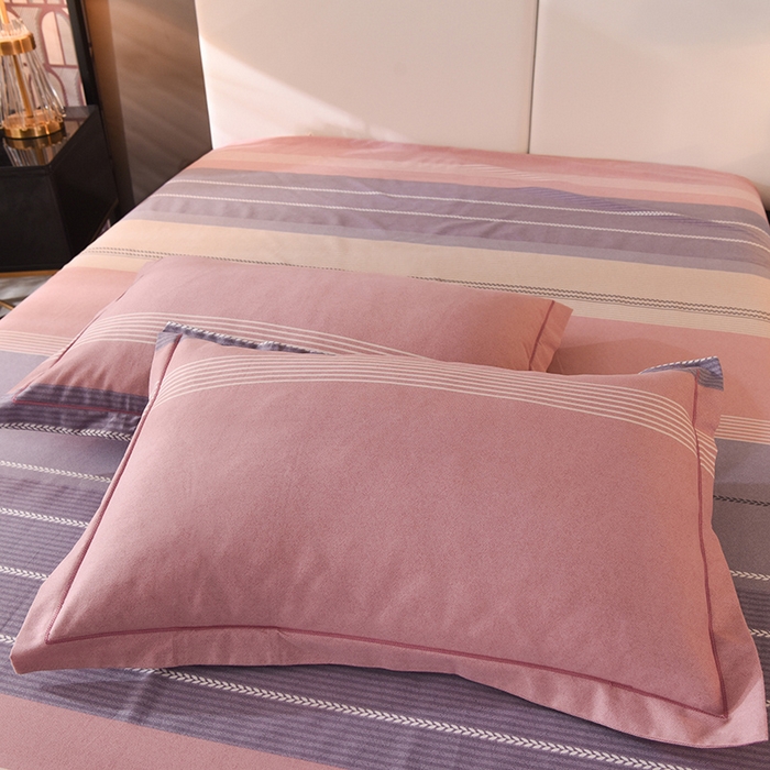 91家纺网 家纺一手货源 找家纺 简如   2025新款全棉磨毛印花四件套 克洛伊-粉