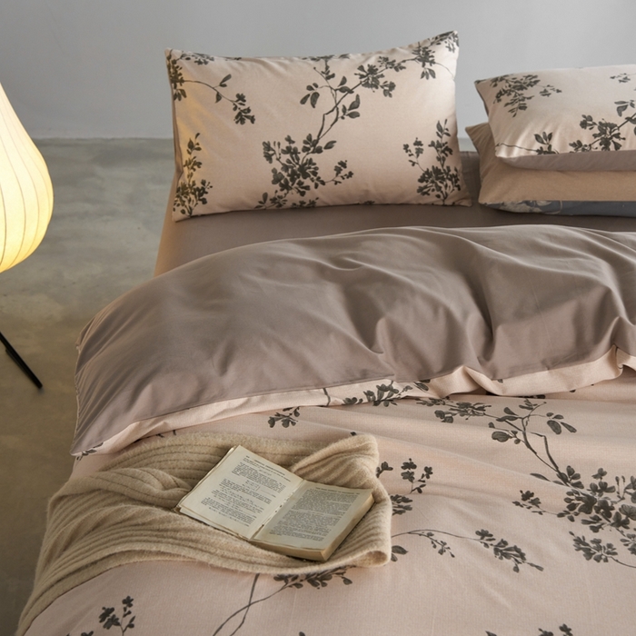 91家纺网 家纺一手货源 找家纺 时年2023新款全棉磨毛印花系列套件-花卉风格 敏玖-米