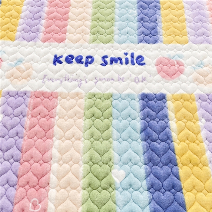 91家纺网 家纺一手货源 找家纺 喜居 2023新款印花牛奶绒床笠花边款牛奶绒床笠大豆夹棉床笠 彩虹桃子