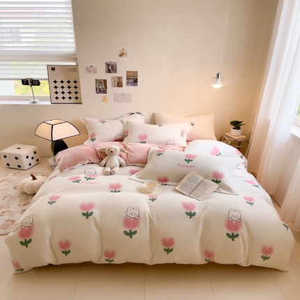 91家纺网 家纺一手货源 找家纺 （总）宅部落 2023新款高克重牛奶绒四件套