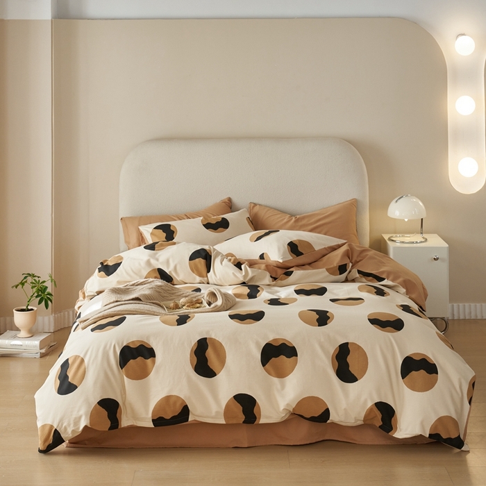 91家纺网 家纺一手货源 找家纺 时年2023新款全棉磨毛印花系列套件-简约风格 丹可