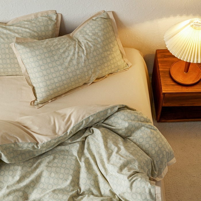 91家纺网 家纺一手货源 找家纺 时年家纺 2023 全棉磨毛飞边工艺款 研悦-绿