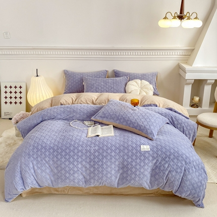 91家纺网 家纺一手货源 找家纺 （总）乐视  2024新款5D雕花牛奶绒四件套