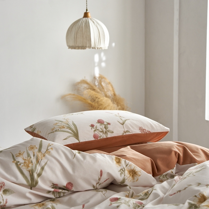 91家纺网 家纺一手货源 找家纺 时年2023新款全棉磨毛印花系列套件-花卉风格 佳颖