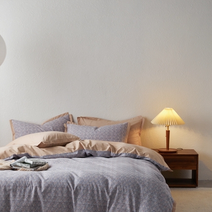 时年家纺 2023 全棉磨毛飞边工艺款 婉约-紫