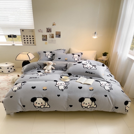 91家纺网 家纺一手货源 找家纺 （总）宅部落 2023新款高克重牛奶绒四件套