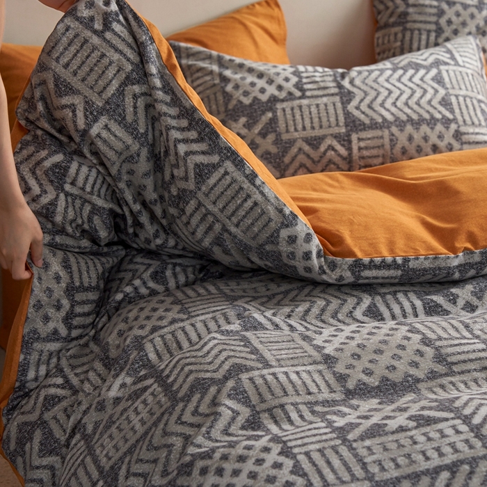 91家纺网 家纺一手货源 找家纺 时年2023新款全棉磨毛印花系列套件-简约风格 雅茗