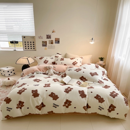 91家纺网 家纺一手货源 找家纺 （总）宅部落 2023新款高克重牛奶绒四件套